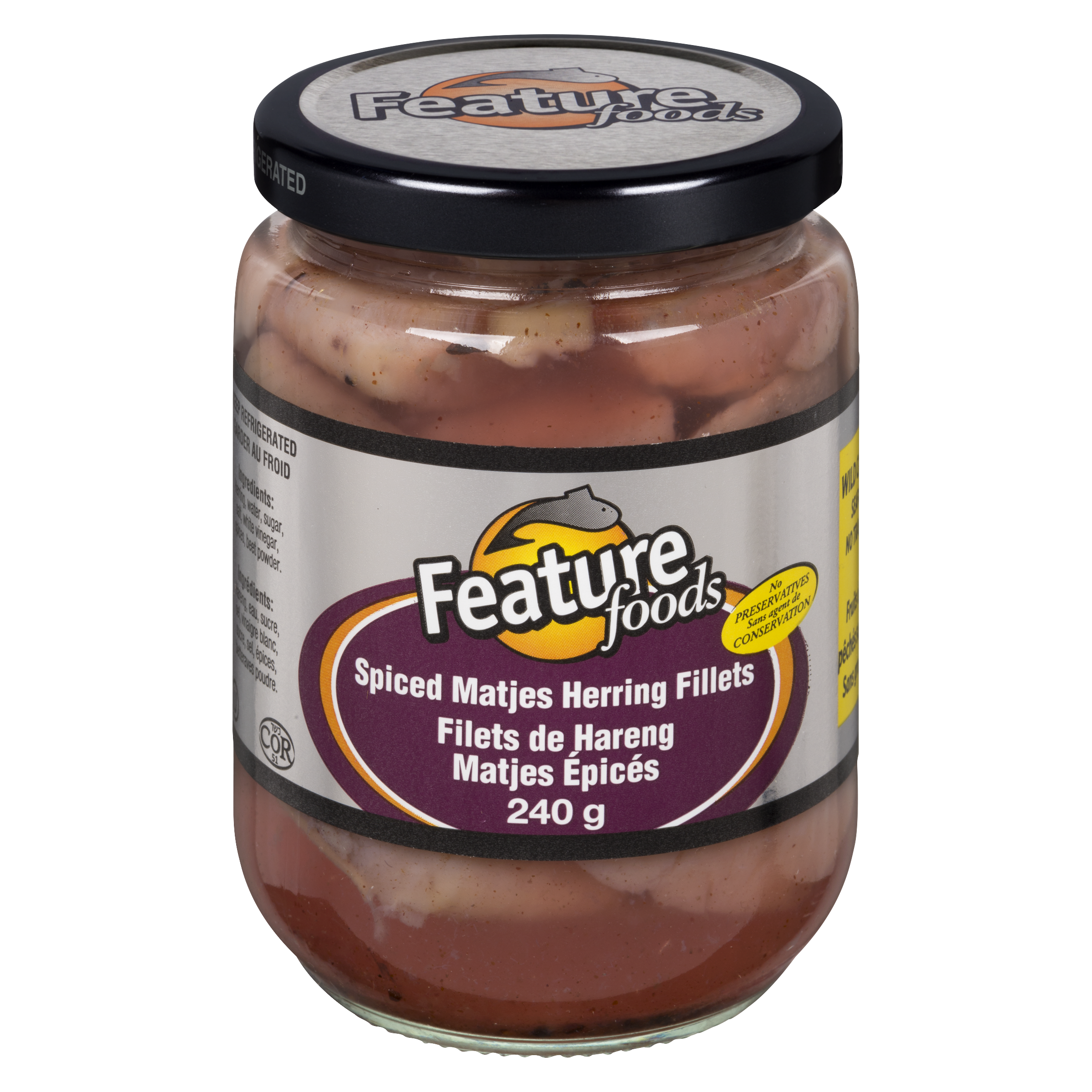 Feature Foods Spiced Matjes Herring Fillets 240g Jar